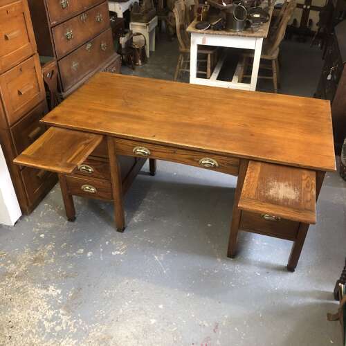 1920s Art Deco Oak Office Desk