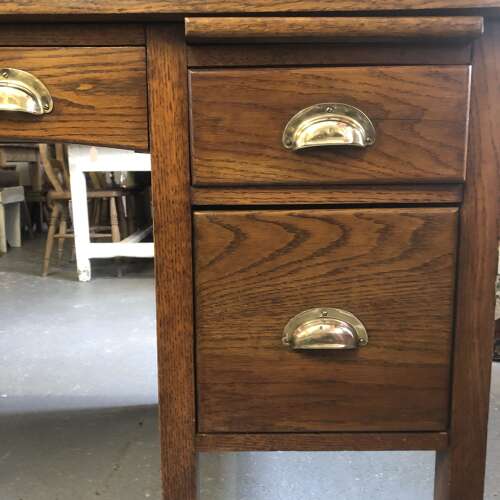 1920s Art Deco Oak Office Desk