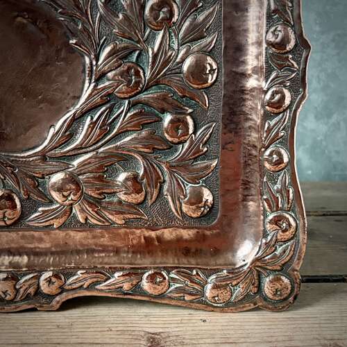 Arts And Crafts Repousse Copper Tray
