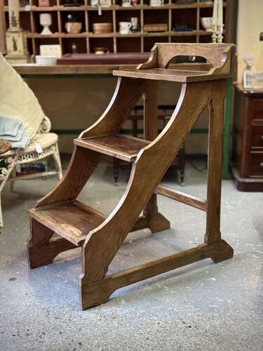 Victorian Pitch Pine Library Steps