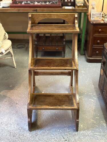 Victorian Pitch Pine Library Steps
