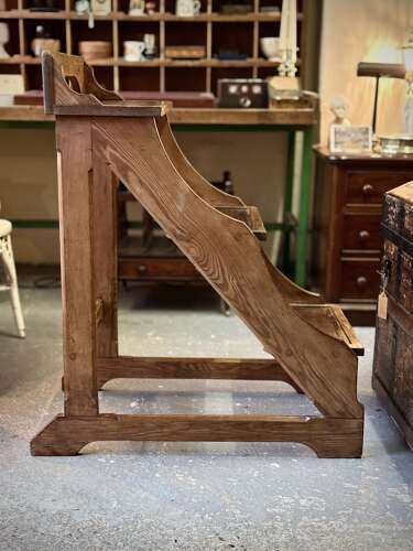 Victorian Pitch Pine Library Steps