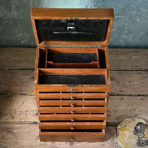Antique oak dentists cabinet