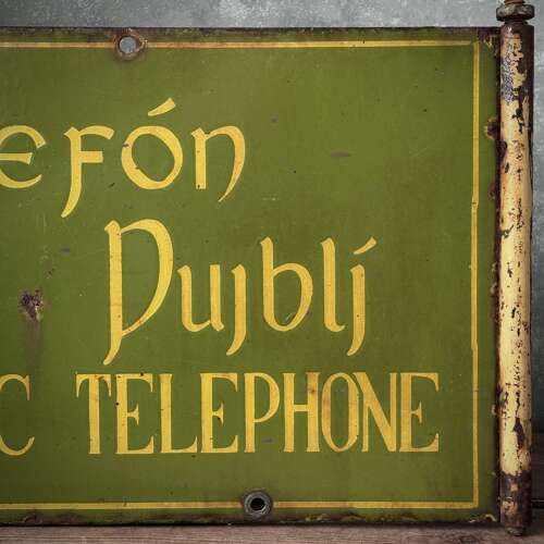 Original 1920s Irish telephone enamel sign